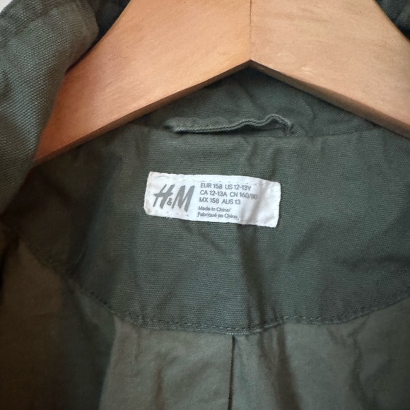 H&M | Kids Olive Green Cargo Jacket sz 12/13 Large - Picture 4 of 5